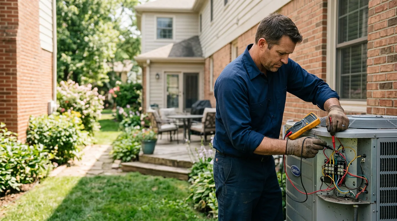 HVAC technician working near Hitchcock, OK